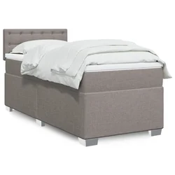 vidaXL Box spring postelja z vzmetnico taupe 90x200 cm blago