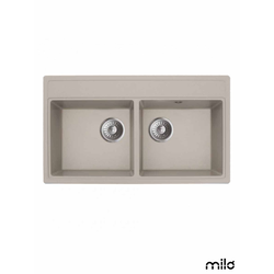 Milo Granitna sudopera Metro, Dupla, o90, 76x44cm, Pure sand