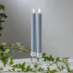 STAR TRADING LED sveča Flamme Stripe, modra, 25 cm, voščene baterije komplet 2 - Razno