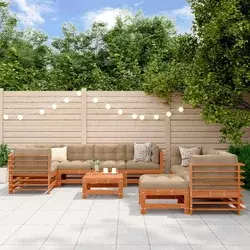 Set lounge namještaja za vrt 10 pcs Voštanosmeđa
