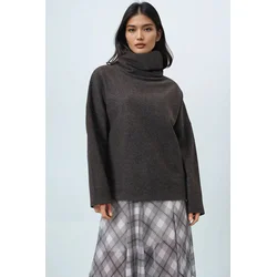 Trend Alaçati Stili Pulover temno rjava