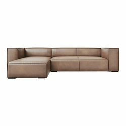 Svetlo rjava usnjena kotna zofa (levi kot) Madame - Windsor & Co Sofas