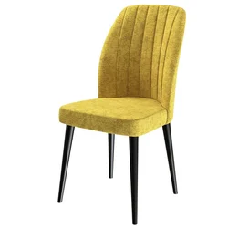 Hanah Home set trpezarijskih stolica Etra 4 kom, senf žuta tkanina Jerry, crne drvene noge