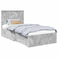 Vidaxl Konstrukcija postelje z vzglavjem Betonsko siva 100 x 200 cm