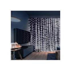 Brilagi - LED božićna zavesa 300xLED/8 funkcija/3xAA/USB 1,2m hladna bela