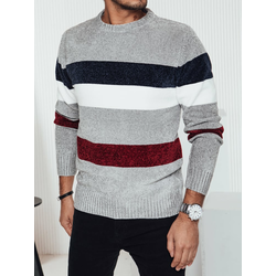 Sweter męski w paski szary Dstreet
