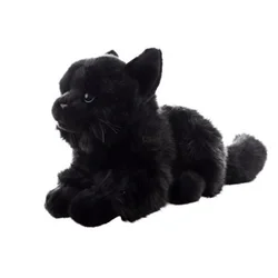 Uni-Toys Plišasta mačka črna ležeča 20 cm Okolju prijazno