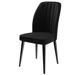 Hanah Home set trpezarijskih stolica Etra 6 kom, crna tkanina Jerry, crne drvene noge