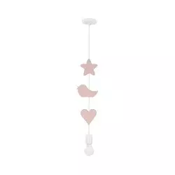 Heart Bs Pendant Lamp 1X20W E27 Iq Kids Pink