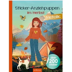 Sticker-Anziehpuppen Metallic - Im Herbst
