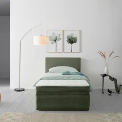 P & B POSTELJA Z VZMETNICO 100 cm  x 200 cm , les, tekstil zelena