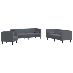 Kauč za dnevni boravak 3 pcs Tamno siva 194 x 74,5 x 70,5 cm