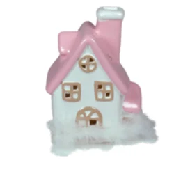 Sigma Novogodišnja figura roze kućica 9x13cm OY225-19894-1