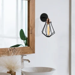 Opviq Zidna lampa E27 Socket, Crno-Bronzana