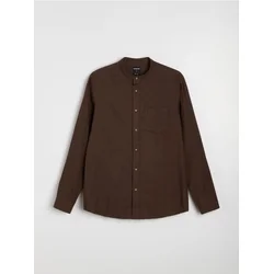 Sinsay - Pamučna slim fit košulja - braon