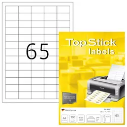 HERMA etikete TOPSTICK 38.1 x 21.2 mm, 65, 100, Bela