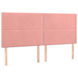 Vidaxl Vzglavje postelje roza 200x5x118/128 cm žamet