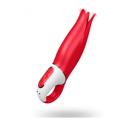 Satisfyer Power flower Klitoralni stimulator, 12 funkcija vibracije, 18.5 cm, Vodootporan, Crveni