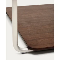 Temno rjava klubska mizica s stekleno mizno ploščo 60x140 cm Tarsel – Kave Home