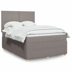 vidaXL Box spring postelja z vzmetnico taupe 140x190 cm blago