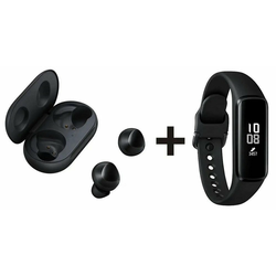 SAMSUNG brezžične slušalke Galaxy Buds (SM-R170) + darilo: športna zapestnica Galaxy Fit-e, črne