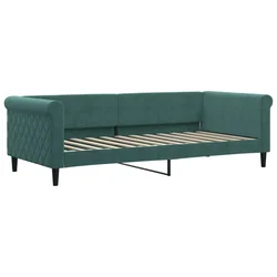 Vidaxl Raztegljiva postelja temno zelena 90x200 cm žamet