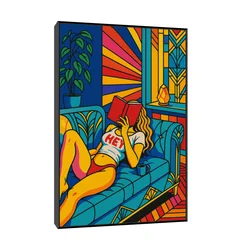 Canvas Slika na platnu Popodnevno zavođenje 50x75cm, Sa ramom, Crni