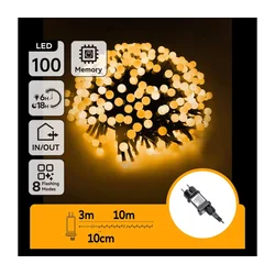 Aigostar - LED spoljna dekorativna girlanda 100xLED/3,6W/230V/8 funkcija 10m IP44 topla bela
