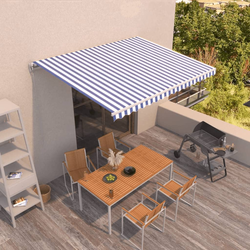Tenda na ručno uvlačenje 400 x 350 cm plavo-bijela