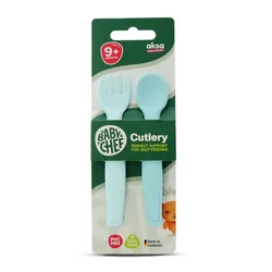 Baby Chef set kašika+viljuška plavi 2kom