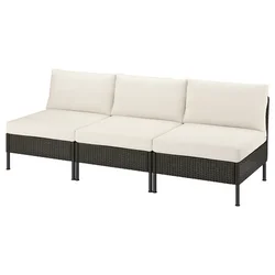 VITTSKÄR Modularna sofa trosed, napolju plastični ratan tamnosivi/Frösön/Duvholmen bež