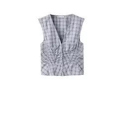 MANGO Bluza Cumin  svetlo bež / modra / svetlo modra / rjava