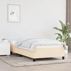 vidaXL Posteljni okvir krem 90x190 cm blago