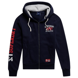 Superdry TRACK & FIELD GRAPHIC ZIPHOOD, muški duks, plava M2011003A