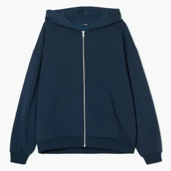 Cropp - Dukserica oversize s kapuljačom - navy