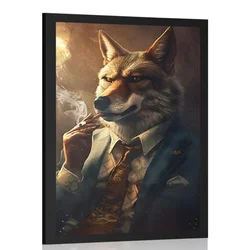 Plakat živalski gangster volk - 20x30 silver