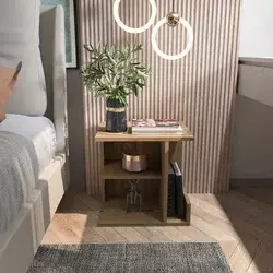 Hanah Home Noćni stočić Karamira, 45x45x35 cm, Braon
