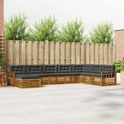 Set vanjskih sofa s jastukom 8 pcs Prirodna i antracit