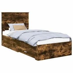 Vidaxl Konstrukcija postelje Dimljeni oreh 90 x 200 cm Konstruiran les