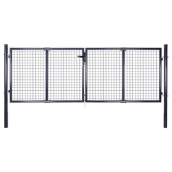 Mrežasta vrtna vrata od pocinčanog čelika 300x100 cm siva