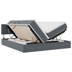 Krevet s od storage s uzglavljem Tamno siva 90 x 200 cm