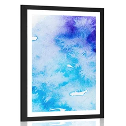 Plakat s paspartujem modro vijolična abstraktna umetnost - 20x30 no frame