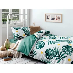 Lessentiel Maison Komplet posteljine Monstera, 160x220cm, Zelena