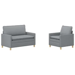 Set sofe 2 kom. Svjetlosiva Tkanina