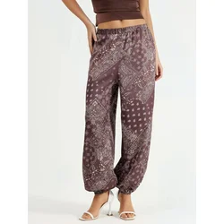 Qu Style Hlače Hose temno rjava