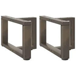 Noge za klub stolić T-oblika 2 kom Crne 50x25x(30-31) cm Čelik