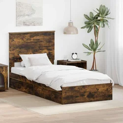 Krevet s od storage s uzglavljem Dimljeni hrast 75 x 190 cm