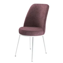 Hanah Home set trpezarijskih stolica Dexa 8 kom, puder roze tkanina Babyface, bele metalne noge