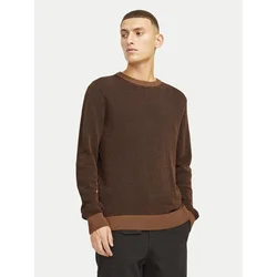 Jack & Jones Pulover Globe 12258139 Rjava Regular Fit