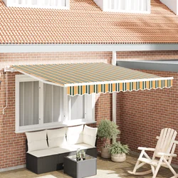 Električna retraktabilna tenda Zelena i žuta 300 x 250 cm